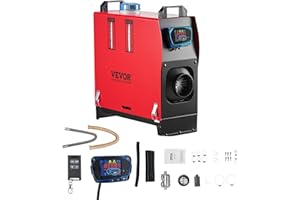 VEVOR Chauffage Diesel 8 kW DC 12-24 V, Réchauffeur d'Air Diesel Consommation 0,18-0,36 L/h, 0-40 ℃ Réglable, avec Télécommande et Interrupteur LCD Bleu, pour Camion Bateau Camping-car Remorque