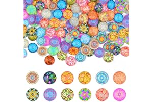 DOUSELLA 200 Stück Gemischte Farbe Glassteine Bunte Muggelsteine Glas Kinder Mini Glasnuggets 12mm Glas Cabochon Mosaik Gemischte Farbe Glassteine Deko für Fotoschmuck, Blumen und mehr (200pcs 12mm)
