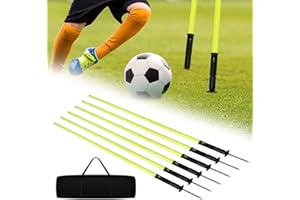 ‎UISEBRT UISEBRT Slalomstangen Fussball Sprunghafte Agilität Stangen Set Slalom Poles Federbelastete Traingsstangen mit Tragetasche, für Agility und Koordinationstraining