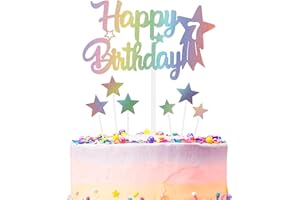 MCISKIN Rainbow Birthday Cake Decoration, Number 7 Rainbow Cake Topper, Any Holiday and Party Cake Color Decoration, Birthday Celebration Decoration for Boys and Girls