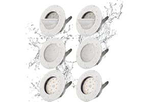 ‎WOWATT wowatt LED Einbaustrahler IP44 Einbauleuchte Weiß Flach Einbauspots Badezimmer 230V Austauschbar inkl. 6W Spots f. Loch 60mm Rund 2800K Warmweiß 540lm ersetzt 50W Deckeneinbauspot 6er Set