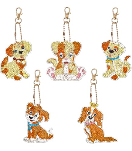 CAYUDEN 8 Portachiavi Diamond Painting Per Natale - Kit Pittura Con Diamanti 5D Fai Da Te Per Bambini E Decorazioni