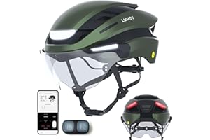 Lumos Ultra Casque de vélo électrique intelligent | Certifié NTA 8776 | Feux avant et arrière LED | Visière rétractable | Contrôle par application | Pour vélo électrique, scooter, cyclisme | Adultes,