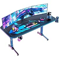 Himimi Scrivania Gaming 160x75 cm Scrivania Da Gioco, Scrivania Gaming Desk per Laptop PC, Tavolo Gioco con Tappetino Per Mou