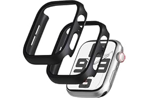 GEEDOOWIN 2 Stück [Nein Displayschutz] Schutzhülle für Apple Watch SE 3 (2025) / SE2 / SE/Series 6/5/4 44mm, Ultradünne Rundum Rahmen Stoßstange hülle, Schockfest Hart PC Gehäuse Schutz, schwarz