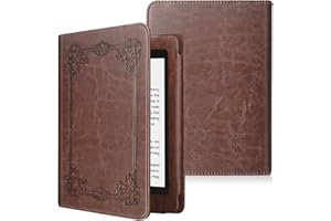 FINTIE Folio Case for 6" Kindle Paperwhite (Fits 10th Generation 2018 and All Paperwhite Generations Prior to 2018) - Book Style Vegan Leather Shockproof Cover with Auto Sleep/Wake, Vintage Bronze