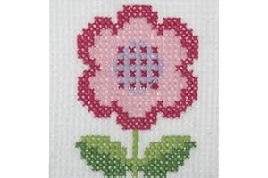 Trimits Kit per punto croce per bambini, per imparare a punto croce, istruzioni incluse (lingua italiana non garantita), 15 x 15 cm, fiore