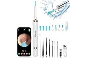 Clemas Otoscope Oreille, Camera Oreille 1296P HD Kit, Nettoyage Oreille d'élimination du cérumen avec 6 lumières LED, IP67 étanche Endoscope Camera, Adapté aux IPhone, IPad et Android
