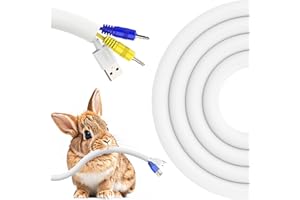 REFLYING Manguitos para Cable 3 Metros-9,5mm, Protector de Cable Blanco Evite Que los Perros y Gatos Mascoten los Cables, Manguito de Gestión de Cables Trenzado Expandible con 8 Bridas