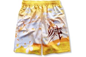 Sybnwnwm Pantaloncini Anime Demon Slayer ad asciugatura rapida Pantaloncini da spiaggia Cosplay Estate Nuoto Surf Costume da spiaggia