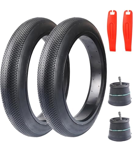 MEGHNA Fietsband (76-406), 20 x 3,0, premium comfort en all-terrain grip, ideaal voor Fat Bike, e-bikes, MTB (2 x banden 2 x binnenbanden 2 x bandenlichters, 20 x 3,0