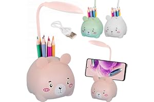 THINGS-4YOU Lampara Escritorio Led Intantil Con Portalápices, Lamparas De Mesita De Noche, Lampara Usb Recargable, flexo led escritorio Infantil, Lampara Lectura, lamparas Sin Cables, Lampara Escritorio Niño Niña