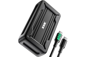 SSK Obudowa NVMe 40 Gb/s, Obudowa Dysku SSD M.2 NVME USB4 NVMe Caddy USB C, Zewnętrzna Obudowa M2 Obsługuje 2280/2260/2242/2230 SSD NVME AdapterObudowy M-Key ze Wskaźnikiem LED Aluminium
