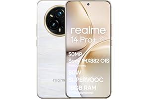realme 14 Pro+ 5G Smartphone, 8+256GB, Kamera 50mp Sony IMX 896 OIS, Snapdragon 7s Gen 3, zakrzywiony wyświetlacz, bateria 5260mAh, Ładowanie 80W, Biały T