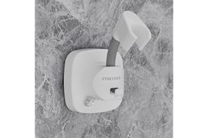 FERCOSEN 360° Obrotowy Uchwyt Prysznicowy Z Przyssawką | Nośność 10 kg, Szybki Montaż W Kilka Sekund | Antypoślizgowa Konstrukcja Odporna Na Rdzę (Biały)