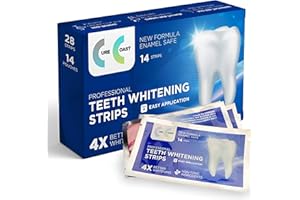 Cure Coast Premium Teeth Whitening Strips – Non-Slip, Enamel Safe, Peroxide-Free, Easy Application - 14 Treatments for a Brighter Smile