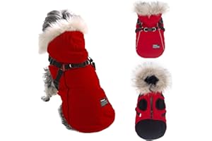 Lairle Hundemantel Winter Hundejacke Hundeweste Kleidung Hundegeschirr Mantel Kleines Hundegeschirr Welpenweste Geschirr Winterhundemantel mit Geschirr für kleine mittelgroße Hunde