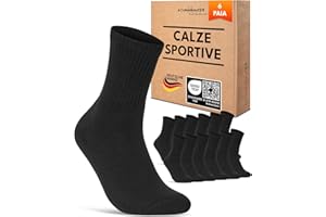 sockenkauf24 Calze Sportive Donna Calzini Tennis 6 Paia Spugna Rinforzati Crew Socks