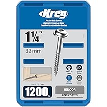 KREG Hoogwaardige zinkschroeven 32mm schroeflengte, grove draad, 100 stuks verpakking - Perfect voor houtprojecten binnenshuis