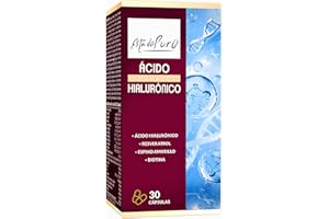 Ácido Hialurónico Estado Puro 200 mg | Espectro Completo de 5-3000 kDa | Enriquecido con Espino Amarillo, Resveratrol, Biotina | Rejuvenecimiento Integral de la Piel | 30 Cápsulas | TONGIL