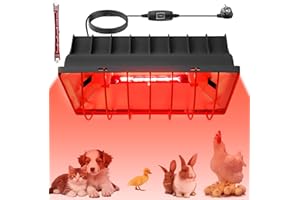 AICHARYNIC Lampada di calore da 1,8 metri, con spina europea, lampada a luce rossa con interruttore, lampada termica animali, lampada riscaldante pollaio, lampada a infrarossi per pulcini, maialini, cuccioli