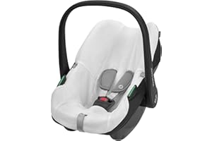 Maxi-Cosi Organic Cotton Car Seat Cover for CabrioFix i-Size/Pebble S, Baby Car Seat Cover, Soft, Breathable and Moisture-Absorbing Material, Machine Washable, Natural White