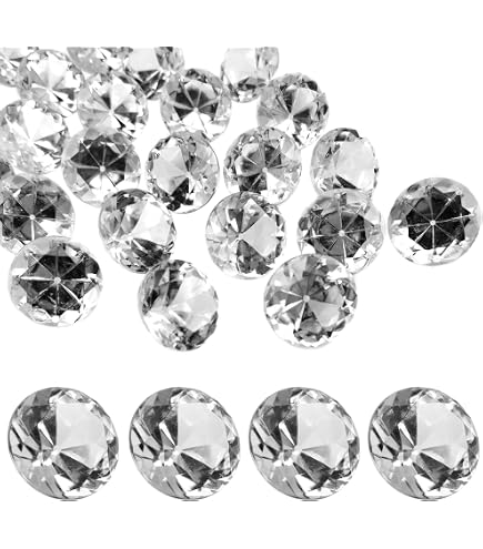 RiloStore 100 Deko-Diamanten Aus Acryl – Kristallklar, 12 Mm, Tischschmuck Für Hochzeit, Tautropfen-Steine, Streuteile Für Party, Deko Und Bastelprojekte