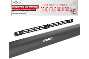SOUND BASS Soporte de Pared Soundbass ARC, Negro, Compatible con Sonos ARC y ARC Ultra, Ajustable en Profundidad, Todo el Hardware Incluido, Diseñado en el Reino Unido