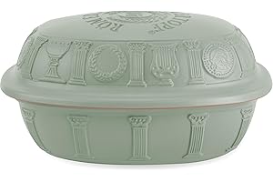 ROMERTOPF Römertopf Cocotte 40 ans JUBILÄUM verte pour 6 personnes – Cocotte de 3,5 l avec couvercle en céramique – Pour mijoter, rôtir et cuire à la vapeur – Passe au four