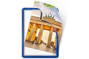 DJOIS Marco porta anuncios tarifold magneto din a4 dorso adhesivo removible color azul pack de 2 unidades