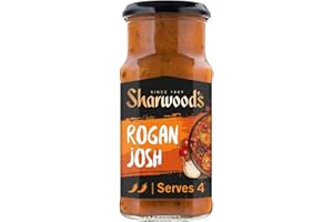 Sharwood's Indian Rogan Josh Sauce – Medium Spice Tomato Curry With Yoghurt & Cardamom, Vegetarian Friendly, 420 g Jar (Pack of 1)