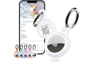PAWVIEW Air Tracker Holder & Collar for Pets. GPS Tag & App with Smart QR ID for Instant Location, Pet Profile and Contact Info. Dog Tracker or Cat Tracker (White)