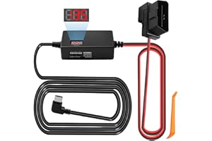 XINZHIZHU Dash Cam Hardwire Kit USB C to OBD Power Cable for Dash Camera Cars GPS Hard Wiring Kit 12V-24V to 5V with LCD Display Parking ACC Mode 3 Stage Low Voltage Protection 24 Hours Surveillance