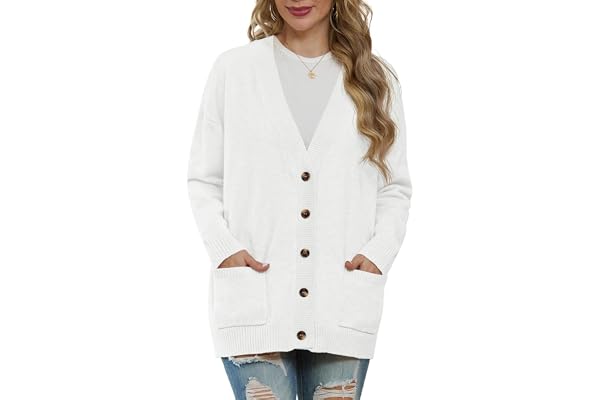 GRECERELLE Damkoftor stickade vintertröjor cardigan långärmad knapp ned v-ringad överdimensionerade ytterkläder med ficka