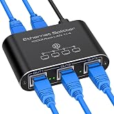 VEDINDUST Ethernet Switch 1 to 4 1000Mbps Aluminum Gigabit RJ45 Splitter Duplicator with USB C Power Cable for Switches Route