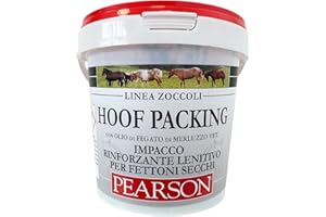 PEARSON Hoof Packing Lenitivo rinforzante per fettoni surriscaldati, doloranti e secchi. Previene l’indurimento dei Tessuti cornei. Grasso Zoccoli Formula Naturale Made in Italy [1000ml]