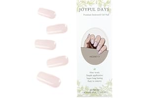 JOYFULDAYS JOYFUL DAYS Tiras de Uñas de Gel Semi-Curado, Autoadhesivas Pegatina de Esmalte de Uñas de Gel, Nail Wrap Incluye Lima y Palo (Pastel Pink)