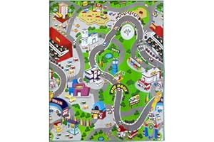 Acomoda Textil – Alfombra Infantil Impermeable y Acolchada para Aprender y Jugar 120x200 cm. Alfombra Antideslizante y Duradera de Fácil Limpieza para Dormitorio y Salón. (Carretera)