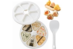 AHLMA Onigiri Molde 6 en 1 Molde Triangular Sushi Molde Onigiri de Arroz Molde para Hacer Onigiri Completo Sushi Maker Adecuado para Restaurantes Familiares, Campamentos, Almuerzos para Niños
