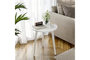 APICIZON Stolik pomocniczy, okrągły stolik kawowy Ø 42 cm, wysokość 51 cm, stolik kawowy z nogami z litego drewna, styl skandynawski, stolik nocny, drewniany stolik pomocniczy do salonu, sypialni