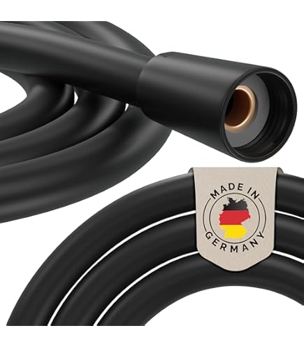 hansgrohe Designflex - universele Doucheslang Textiel 2,00 m, met bescherming tegen verdraaien, flexibele doucheslang met anti-knikbescherming, incl. afdichtringen, mat zwart