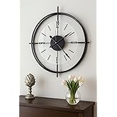 MetaQuartz Aksesuar B&uuml;y&uuml;k Boy Siyah Deluxe Şeffaf Cam Iskandinav (&Ccedil;İFT&Ccedil;EMBER CAMLI) modern Dekoratif Camlı Duvar Saati Siyah 