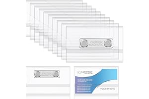 Faccito Magnetic Name Badge Holder 3.5 x 2.2 in PVC ID Name Tags Magnetic Name Tags for Work Conference Badges Horizontal Identification Card Holder for Schools Corporate Conference (10 Pcs)