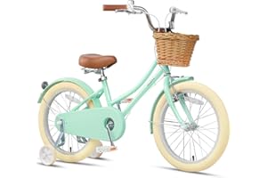 Glerc Bicicletta da ragazza con cestino per bambini da 2 a 12 anni, 12 14 16 20 pollici con campanello e stabilizzatori, colori multipli