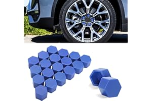 TOMALL 20 Piezas 19mm Tornillos de Cubierta de Tuerca de Rueda de Silicona Tornillos de Llanta de Buje de Rueda Tornillos de Cubierta de Perno de Neumático a Prueba de Herrumbre(Azul)