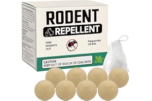 RQJLZ Rodent Repellent 8 Pack, Mouse Repellent Rat Repellent Peppermint Oil, Mice Away Repellant for Outdoor/Indoor/House/Car/Boat/RV/Garage. Better Than Ultrasonic, Mice Repellent.