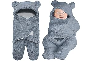 MUSUNFE Baby Boys Gifts Toy 0 6 Months Cute Unisex Newborn Clothing Baby Sleeping Bag Thick Cotton Blankets Plush Swaddle Blankets (Blue)