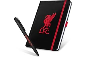 Liverpool F.C. Stationery Set with Lined Notebook & Ballpoint Pen, Stationery Supplies Work Office Gifts for Men