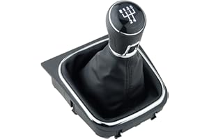 L & P Car Design L&P A256-6 Schaltsack Schaltmanschette Schwarz Schaltknauf 5 Gang kompatibel mit VW Golf 5 V Golf 6 VI Rahmen Komplettset Knauf Plug Play Ersatzteil für 1K0711113 5K0711113 1K8711113