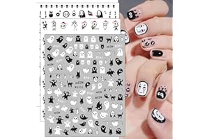 KALEFUL Naklejki na paznokcie Halloween, 10 arkuszy czarownicy duchy samoprzylepne naklejki na paznokcie Nail Art Sticker dekoracja akcesoria do stylizacji paznokci